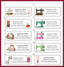 Crafty Kitty SEWING Designs Address Labels, Sewing Machine, Sew, Crafts ... - $1.89