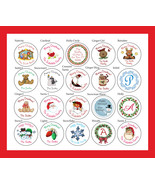 Round CHRISTMAS LABELS / STICKERS / SEALS, 1.5&quot; Personalized Round Labels - £2.98 GBP