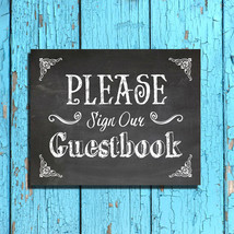 Rustic Look PLEASE SIGN OUR GUESTBOOK 8x10 Wedding Decor Print - £5.58 GBP