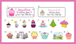CUPCAKE Personalized ADDRESS LABELS - Many Cupcake Designs - £1.50 GBP