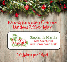 Personalized We Wish You a Merry CHRISTMAS Return Address Labels - £1.50 GBP