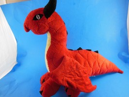 Red Dragon Plush 16&quot; nose to tail with Embroidered Eyes and Teeth Mighty - $11.87