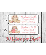 Valentine&#39;s Day Address Labels, Personalized Cupid Bunny Design - £1.48 GBP
