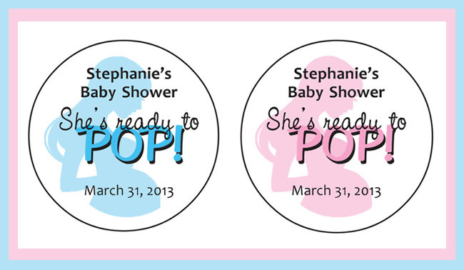Ready To Pop Baby Shower Labels / Stickers For Popcorn Favors - 20 Per Sheet, 2"