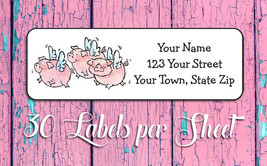 When Pigs Fly Personalized Return Address Labels - £1.51 GBP