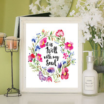 It is Well with My Soul Floral Design 8x10 Wall Art Decor PRINT - £5.48 GBP