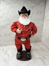 *Santa Clause Cowboy Holly Jolly Rock 16.5 Inch Singing Dancing Gemmy Style - £30.86 GBP