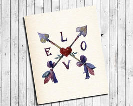 LOVE and ARROWS 8x10 Arrow Wall Art Poster PRINT - $7.00