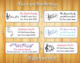 Personalized MUSIC Notes Address Labels - £1.51 GBP