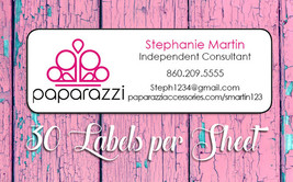 Paparazzi Catalog Labels, 30 Personalized Return Address, Home Parties - £1.51 GBP