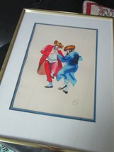 Original Watercolor Dancing Jews Signed - £97.31 GBP
