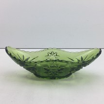 Anchor Hocking Early American Pressed Depression Green Glass Banana Boat Bowl - £27.37 GBP