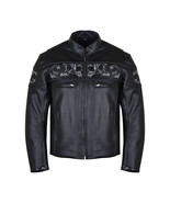 Reflective Skull Premium Cowhide Leather Motorcycle Jacket - €175,70 EUR+