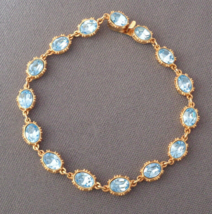 MFA Tennis Bracelet Topaz Aquamarine Pale Blue Crystal Museum of Fine Ar... - £27.96 GBP
