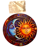 Sun Moon Stained Windows Hangings Suncatcher Window Ornament Stained Panel - $20.29 CAD