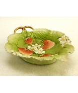 Strawberry Nappy/Candy Dish, Vintage Porcelain, Leaf Shape, 6&quot; x 5&quot;, Han... - €16,68 EUR