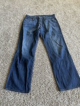 Lucky Brand Jeans Mens 32x30 Denim  Blue Straight Fit 5 Pockets Cotton B... - $16.82
