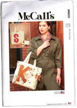McCall&#39;s M8223 Tote, Zippered Case, Key Chain Monograms Sewing Pattern New - $13.91