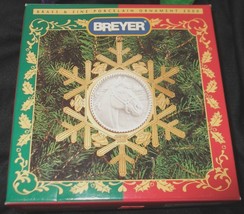 2000 Breyer Brass & Porcelain Horse Snowflake Christmas Ornament NIB - $6.50