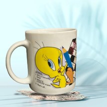 Warner Brothers Mug 1997 Tweety Bird Crossword Puzzle Looney Tunes Coffee Cup - £9.35 GBP