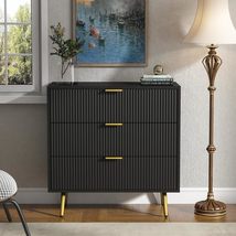 Modern Dressers Chest of Drawers with Fluted Panel - £146.72 GBP