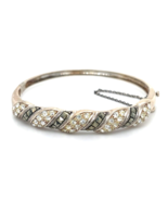 .925 Sterling Silver Marcasite and Cubic Zirconia Bracelet 14.2g - $100.84 CAD