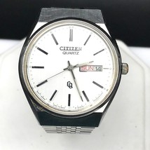Men&#39;s Citizen Day Date Vintage Wrist Watch Silver Tone Band P-21006 GN-4W-S - $94.82