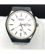 Men&#39;s Citizen Day Date Vintage Wrist Watch Silver Tone Band P-21006 GN-4W-S - £74.61 GBP