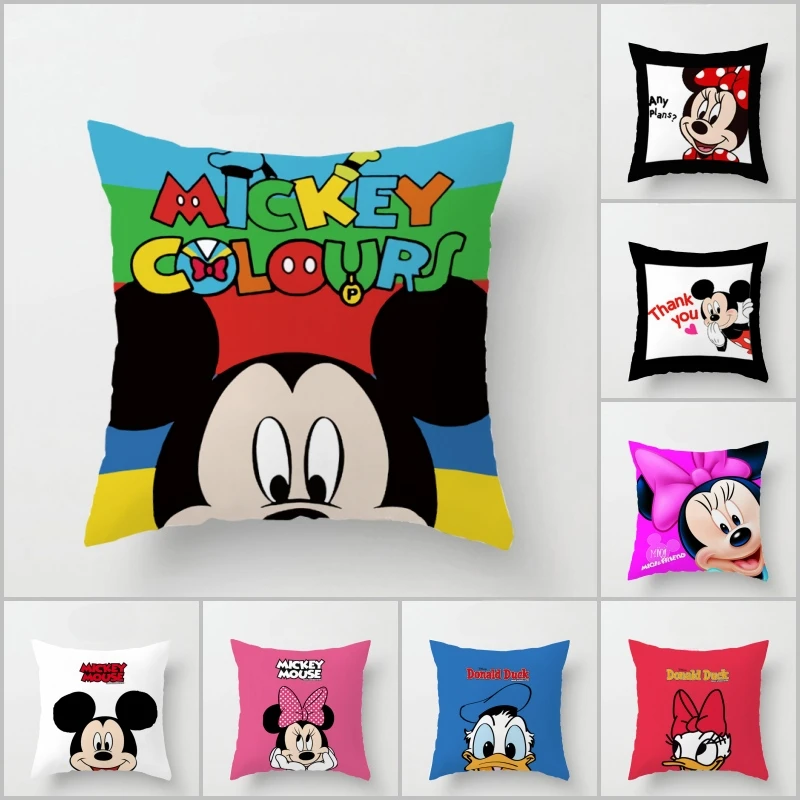 Disney Colours Mickey Minnie Mouse Cushion Cover On Bed Sofa Cute Decora... - £11.08 GBP+