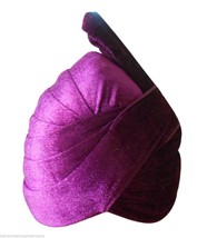 Men Pagri Pathani Indian Islamic Turban Muslim Top Hat Velvet Pag Medium - $69.99