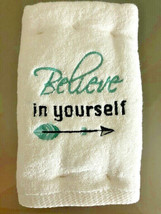 Hand Towels Avanti Set of 2 Embroidered Believe In Yourself Dream Big - £24.98 GBP