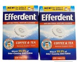 2 Efferdent Denture Cleanser COFFEE &amp; TEA 126 tablets = 252 total DENTED - $44.99