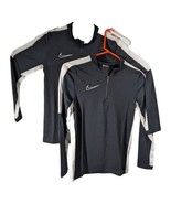 Kids Nike 1/4 Zip Long Sleeve Athletic Shirts Black and White Size Mediu... - $34.65