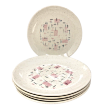 Vernon Ware Tickled Pink 7.5&quot; Lunch Plates Metlox 50s Dinnerware MCM Set... - £23.58 GBP