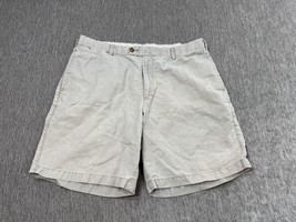 Peter Millar Shorts Mens 36 Beige Linen Cotton Blend Chino Golf Flat Front - $24.74
