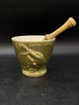 Schering Louis Hebert Ceramic Mortar &amp; Wood Pestle Apothecary Pharmaceut... - $35.63