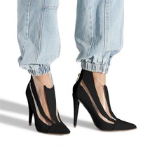 PVC Transparent Pumps Women Summer High Heels Stiletto Clear Ladies Ankle Boots  - £42.74 GBP