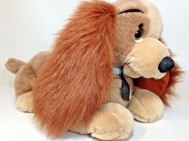 Disney Lady &amp; the Tramp Cocker Spaniel Dog Lady RARE Brown Plush Lying 15&quot;  - $29.95