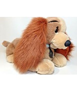 Disney Lady &amp; the Tramp Cocker Spaniel Dog Lady RARE Brown Plush Lying 15&quot;  - $29.95