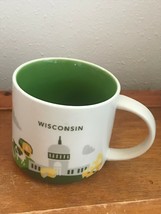 Gently Used Starbucks You Are Here Green &amp; Yellow WISCONSIN Ceramic Coffee Cup  - £11.00 GBP