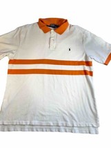 Polo By Ralph Lauren Men’s 2XLT Color Block White Orange Logo Preppy Striped - £15.64 GBP