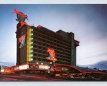 Night View Harvey&#39;s Hotel Casino Lake Tahoe Nevada NV UNP Chrome Postcar... - $3.91