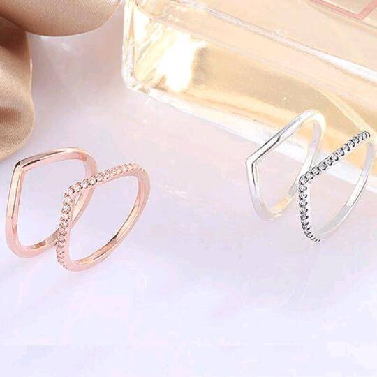2018 Mother's Day Release Sterling Silver and Rose Gold Shining Wish Ring