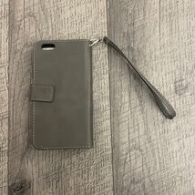 Grey Faux Leather Wallet Phone Case with Zipper Pocket and Wristlet Strap - $17.71