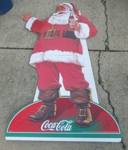  Vintage Coca Cola Santa w/ Bottle Christmas Cardboard Sign Advertisement C - £216.13 GBP