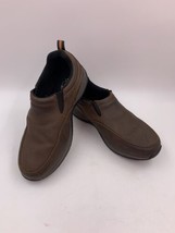 Red Head Brown Leather Slip On Shoes Mens size 9W Bone Dry Scuffed - $22.13