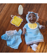 Vintage Newborn Anatomically Correct Male Baby Boy Doll Black 9” Clothes... - $24.74