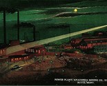 Anaconda Mine by Night Power Plant Spotlight Butte Montana MT DB Postcar... - $37.37