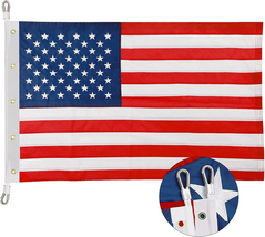 American Flag 12X18 Ft for outside 100% in USA, US Flags with Embroidered Stars - £314.29 GBP