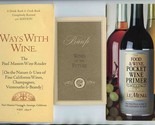 3 Wine Information &amp; Recipe Booklets Banfi Paul Masson Le Menu 1980&#39;s - £30.07 GBP